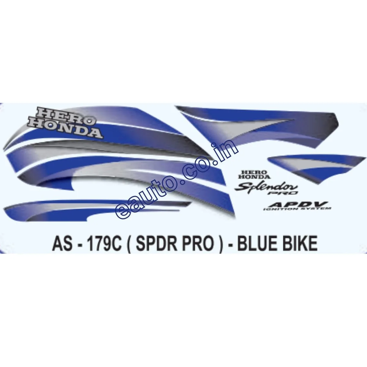 Graphics Sticker Set for Hero Honda Splendor Pro | Blue Vehicle | Both Sides