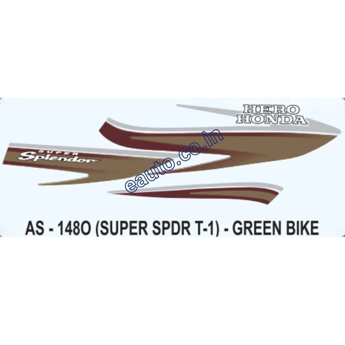 Graphics Sticker Set for Hero Honda Super Splendor | Type 1 | Green Vehicle | Both Sides