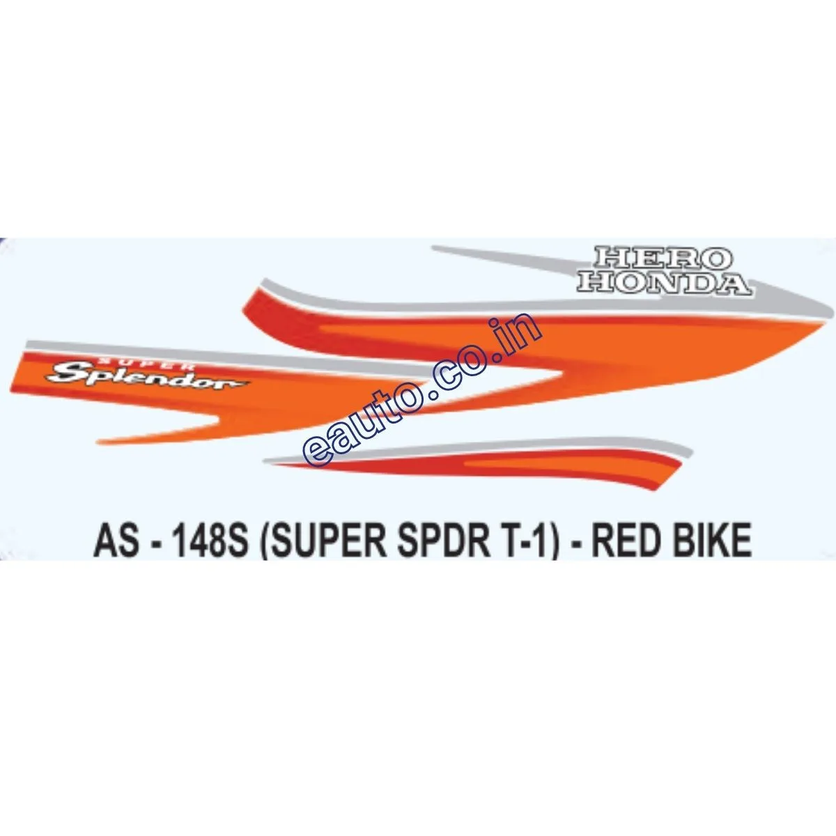 Graphics Sticker Set for Hero Honda Super Splendor | Type 1 | Red Vehicle | Both Sides