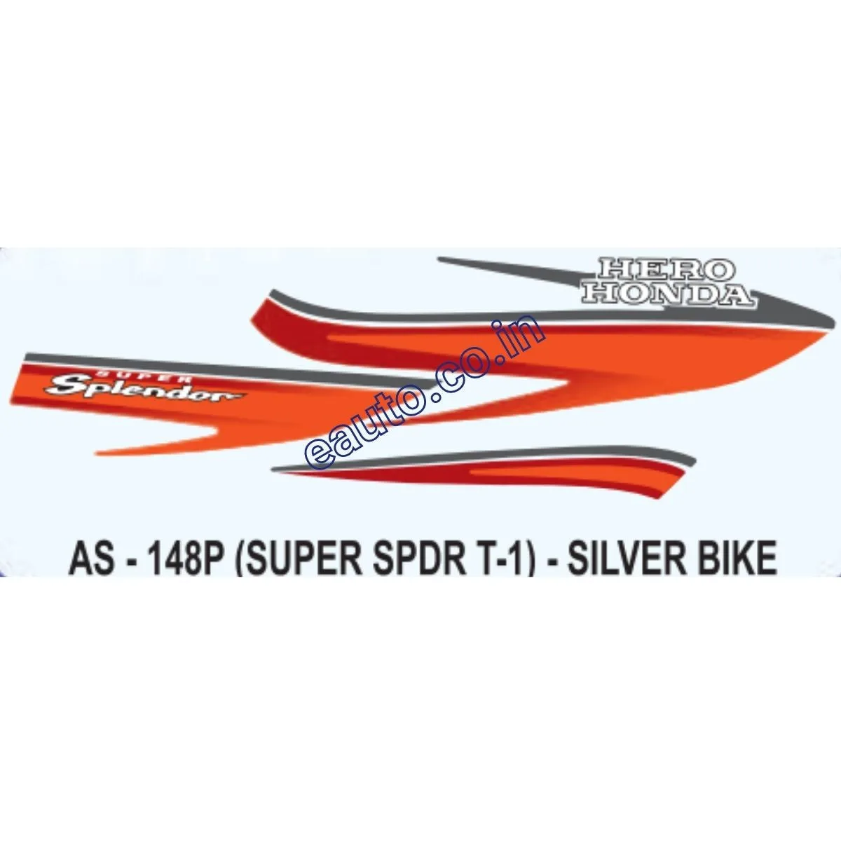 Graphics Sticker Set for Hero Honda Super Splendor | Type 1 | Silver Vehicle | Both Sides