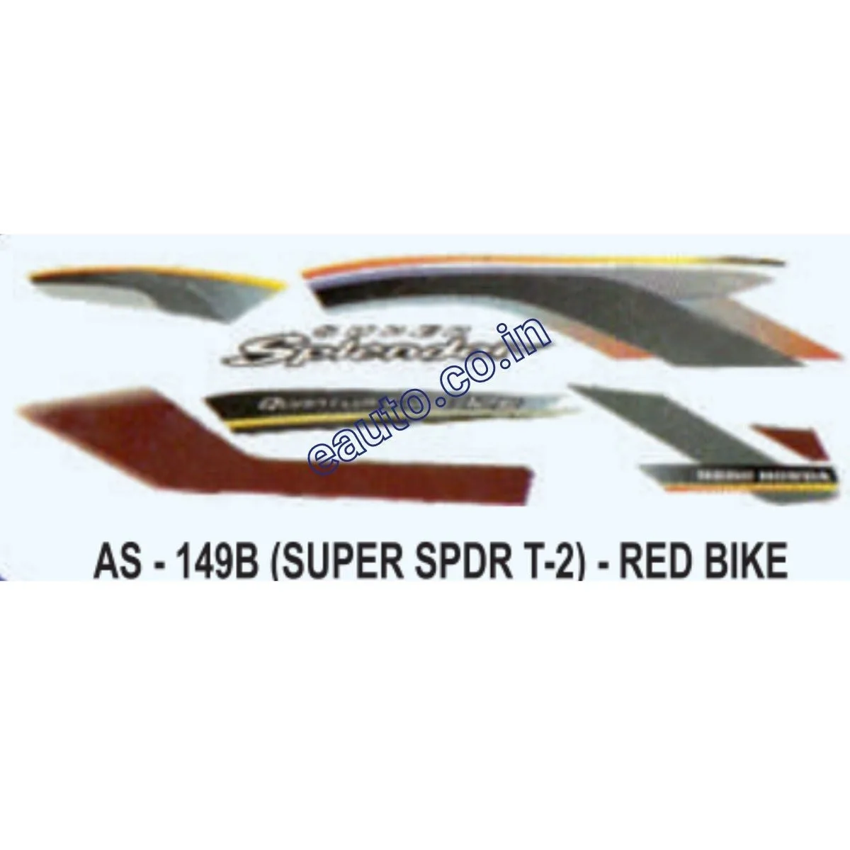 Graphics Sticker Set for Hero Honda Super Splendor | Type 2 | Red Vehicle | Both Sides