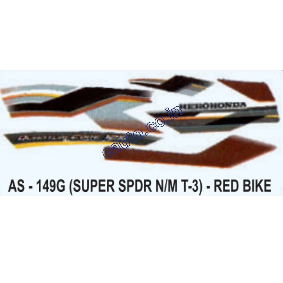 Graphics Sticker Set for Hero Honda Super Splendor | Type 3 | Red Vehicle | Both Sides