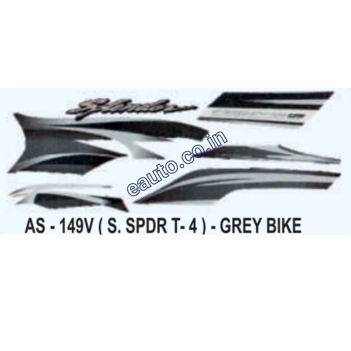 Graphics Sticker Set for Hero Honda Super Splendor | Type 4 | Grey Vehicle | Both Sides