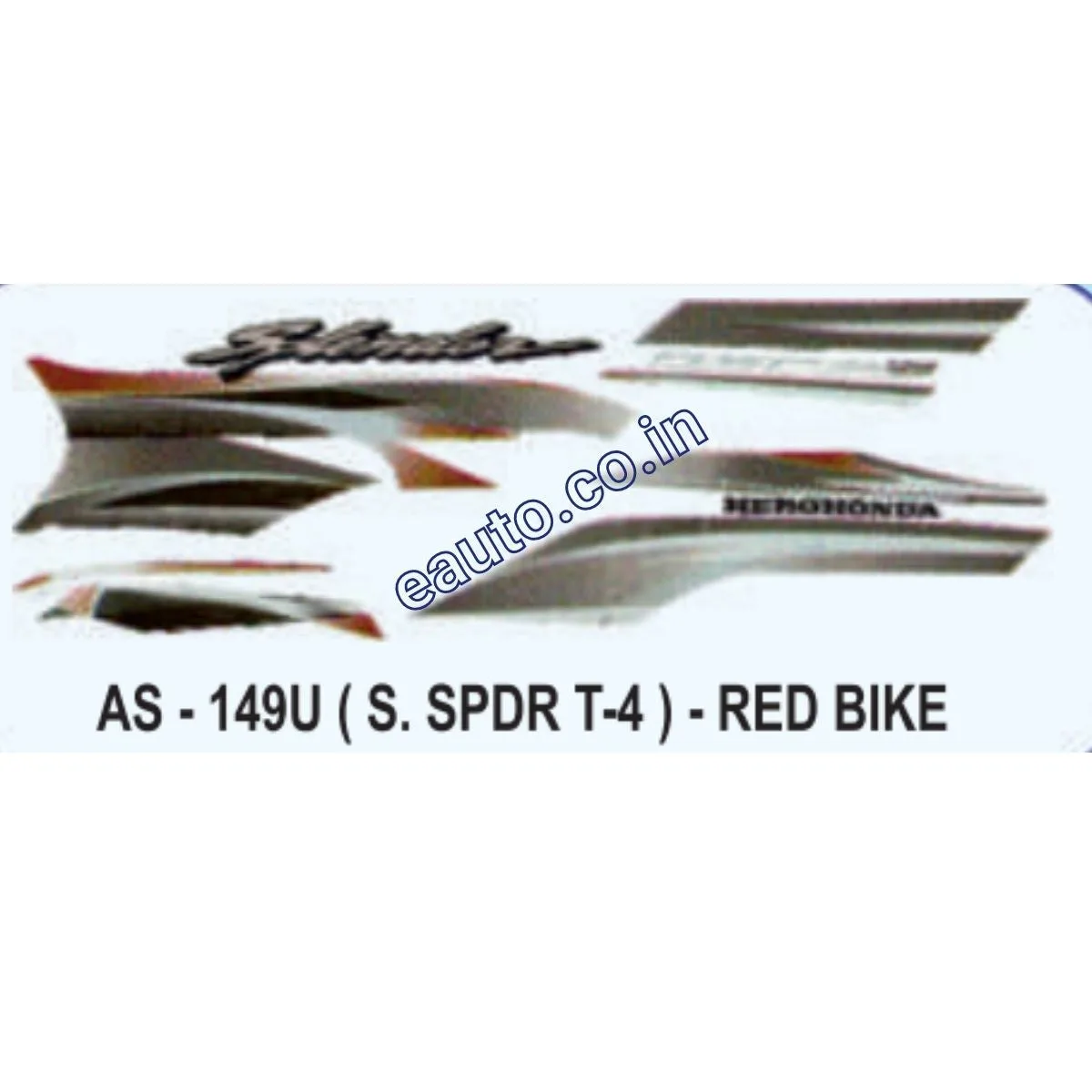 Graphics Sticker Set for Hero Honda Super Splendor | Type 4 | Red Vehicle | Both Sides