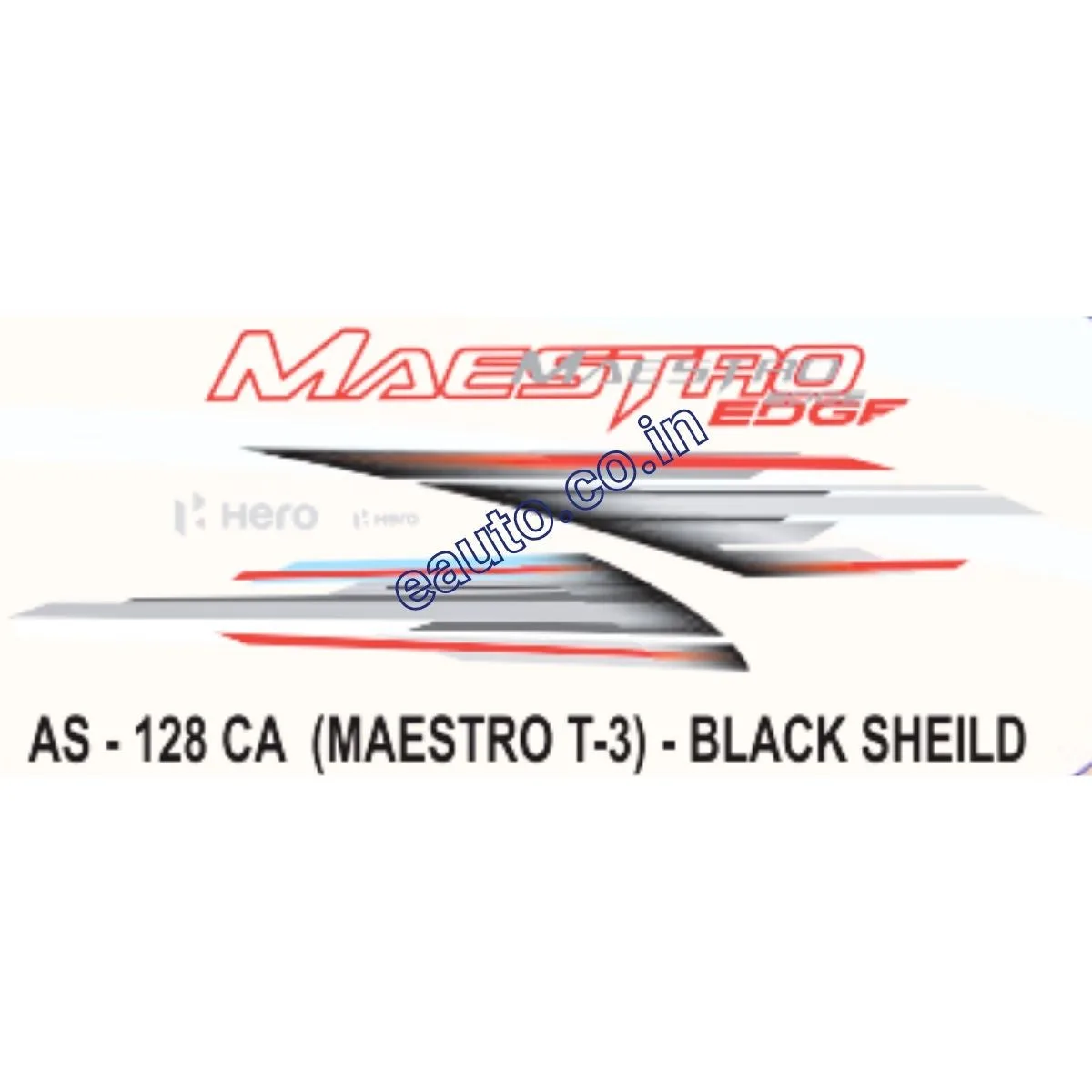 Graphics Sticker Set for Hero Maestro Edge | Type 3 | Black Vehicle | Both Sides