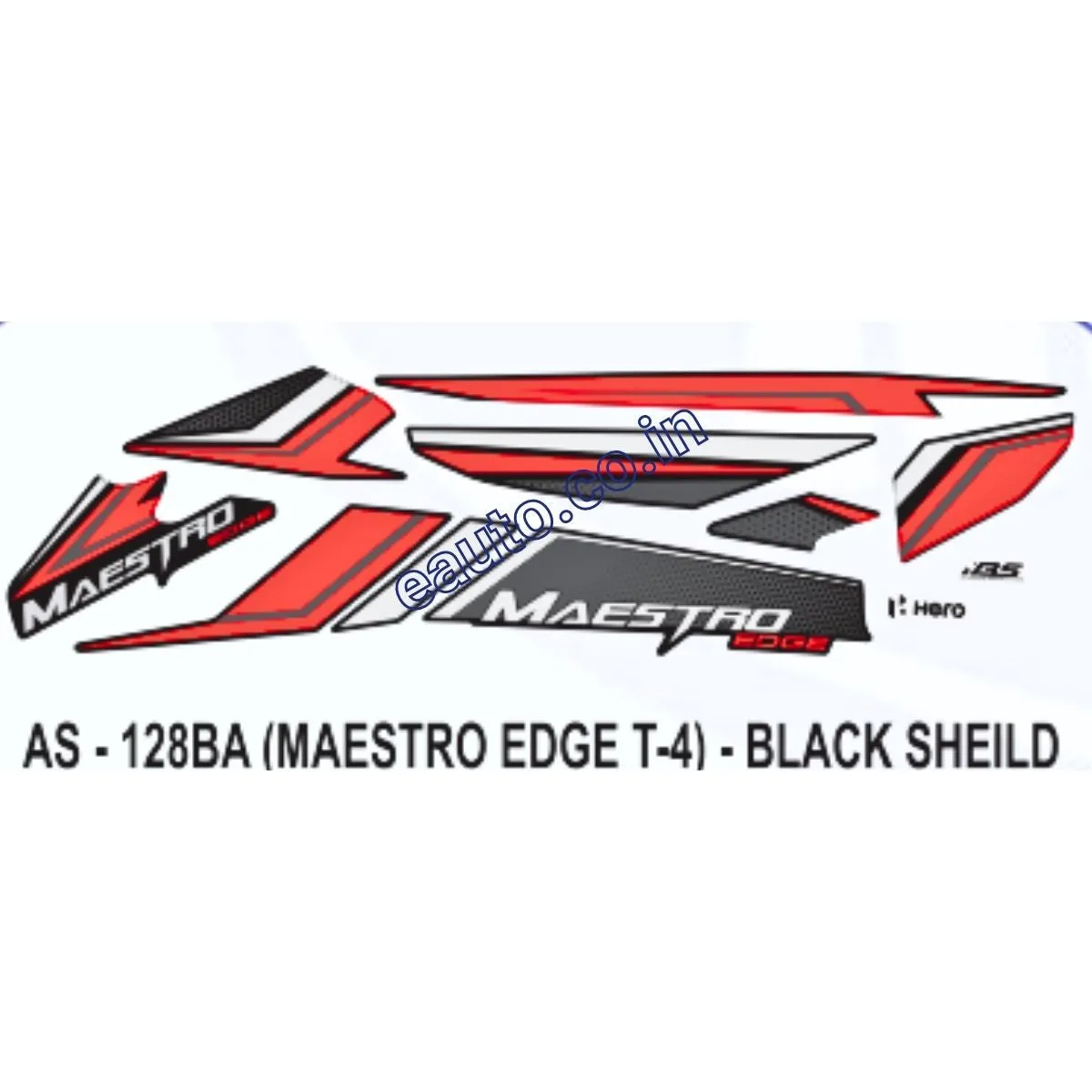 Graphics Sticker Set for Hero Maestro Edge | Type 4 | Black & Blue Sticker | Both Sides
