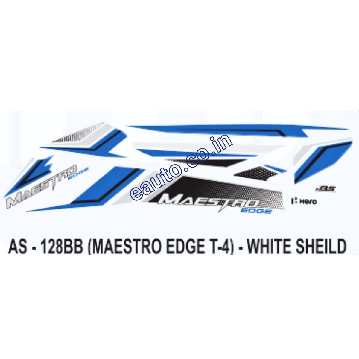 Graphics Sticker Set for Hero Maestro Edge | Type 4 | White Shield Sticker | Both Sides