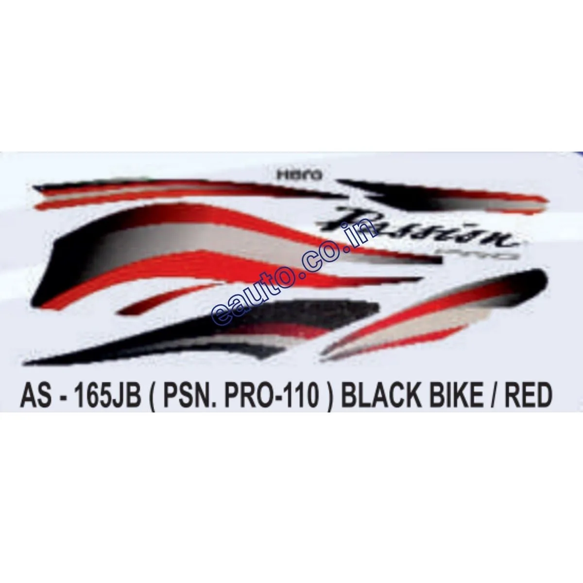Graphics Sticker Set for Hero Passion Pro 110 | Black Vehicle | Red Sticker | Both Sides