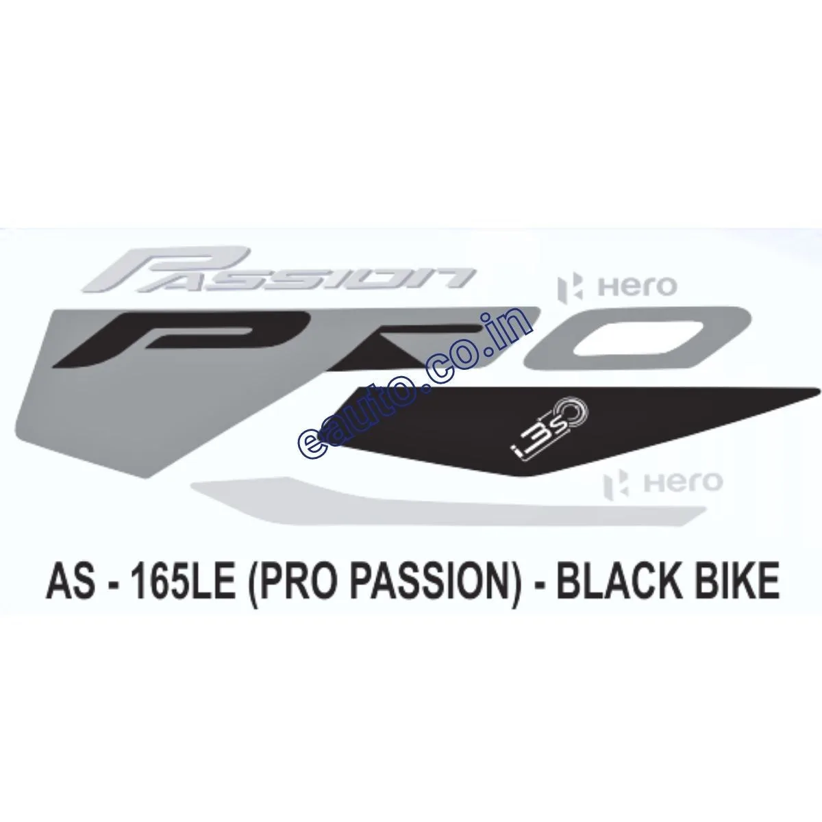 Graphics Sticker Set for Hero Passion Pro i3S | Black Vehicle | Both Sides