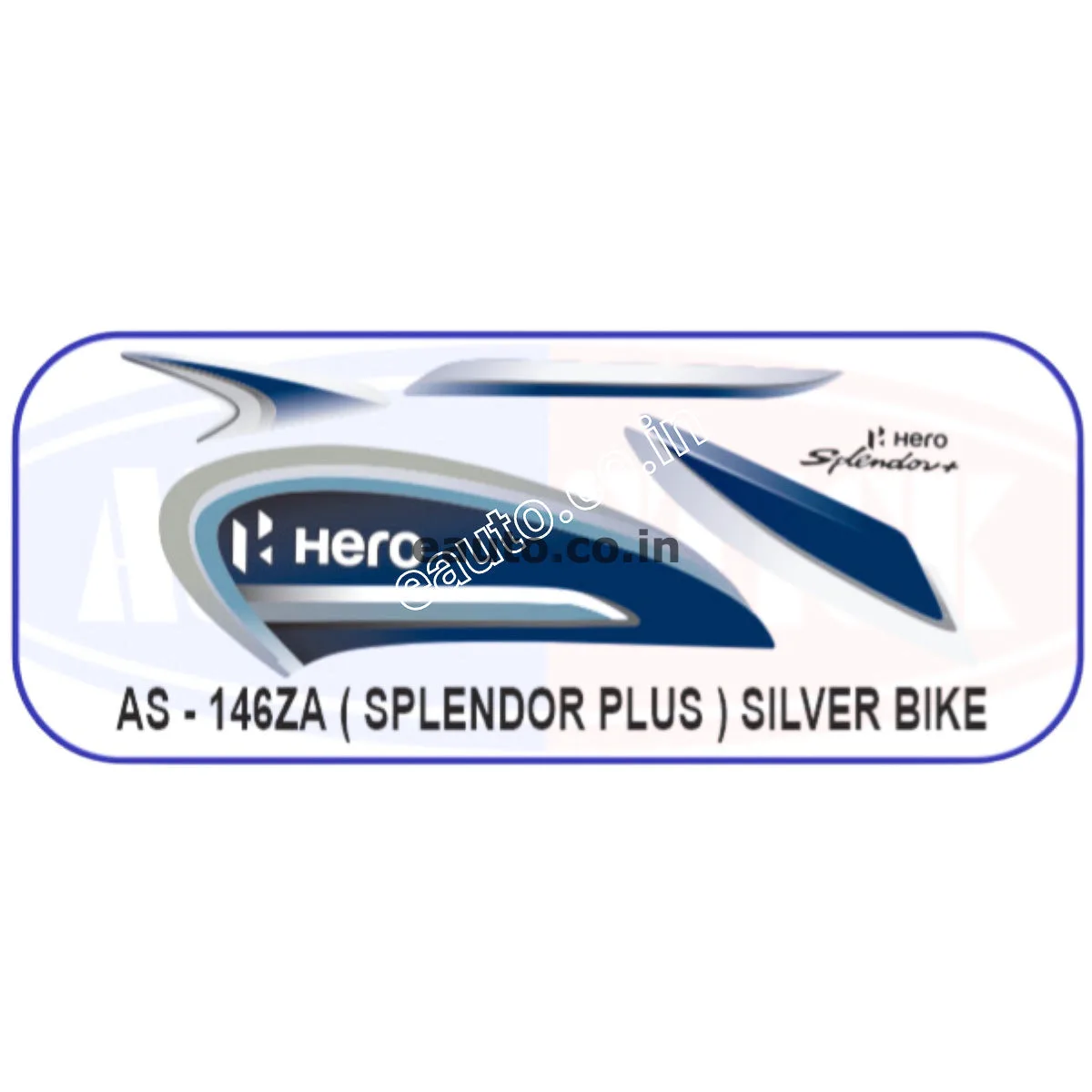 Graphics Sticker Set for Hero Splendor Plus | Silver Vehicle | Both Sides