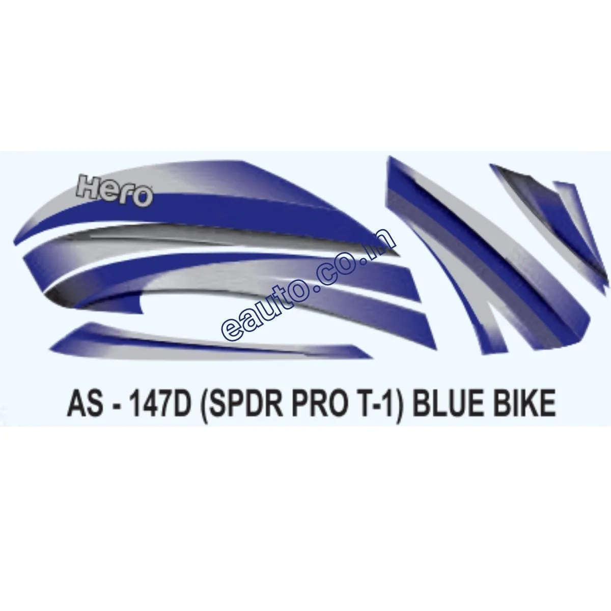 Graphics Sticker Set for Hero Splendor Pro | Type 1 | Blue Vehicle | Both Sides