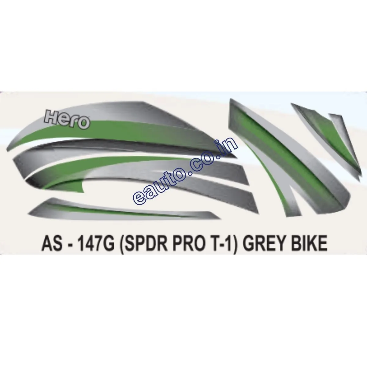 Graphics Sticker Set for Hero Splendor Pro | Type 1 | Grey Vehicle | Both Sides