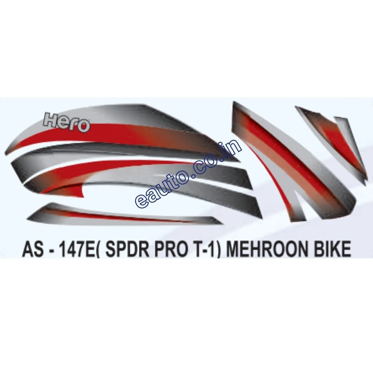 Graphics Sticker Set for Hero Splendor Pro | Type 1 | Mehroon Vehicle | Both Sides