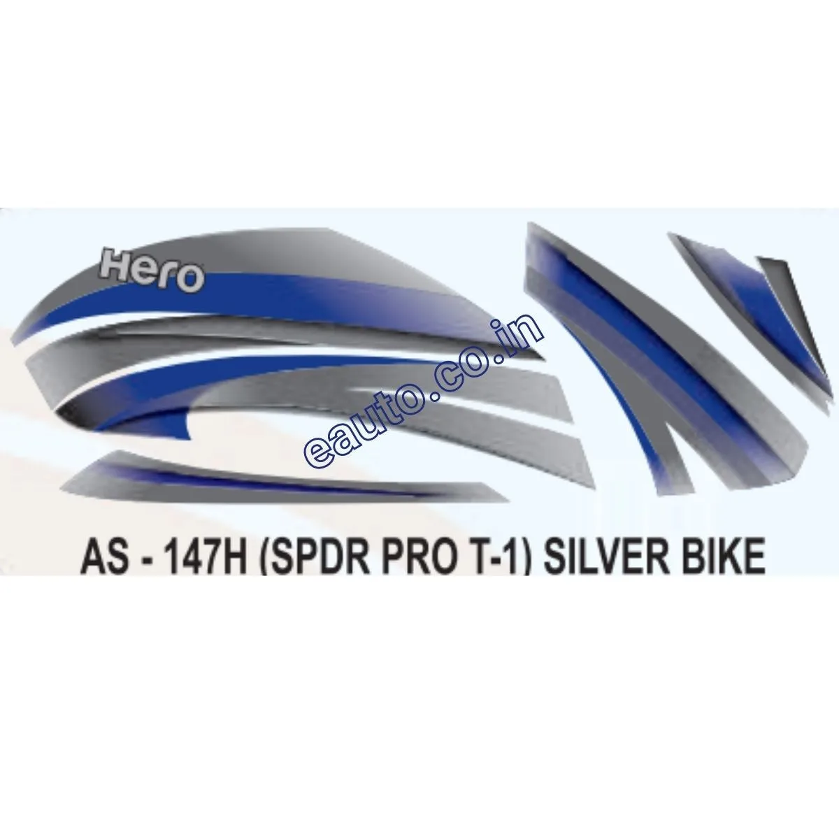 Graphics Sticker Set for Hero Splendor Pro | Type 1 | Silver Vehicle | Both Sides