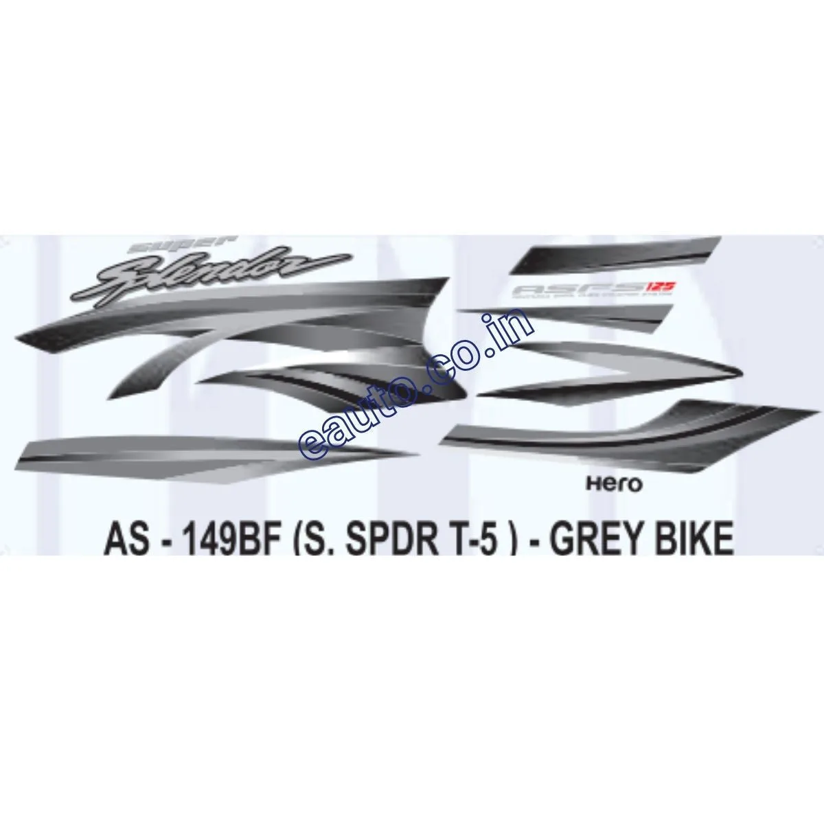 Graphics Sticker Set for Hero Super Splendor 125 | Type 5 | Grey Vehicle | Both Sides