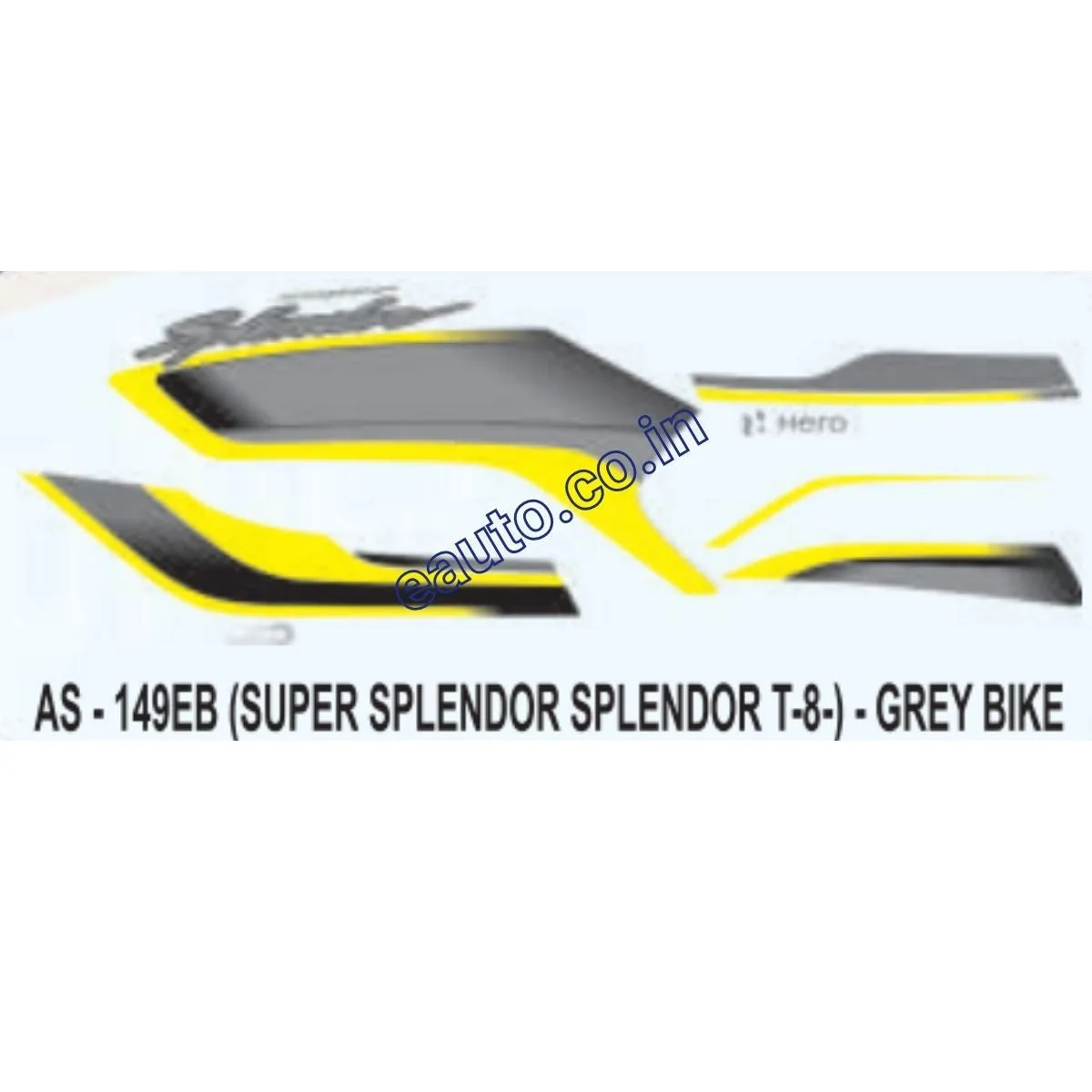 Graphics Sticker Set for Hero Super Splendor i3S | Type 8 | Grey Vehicle | Both Sides