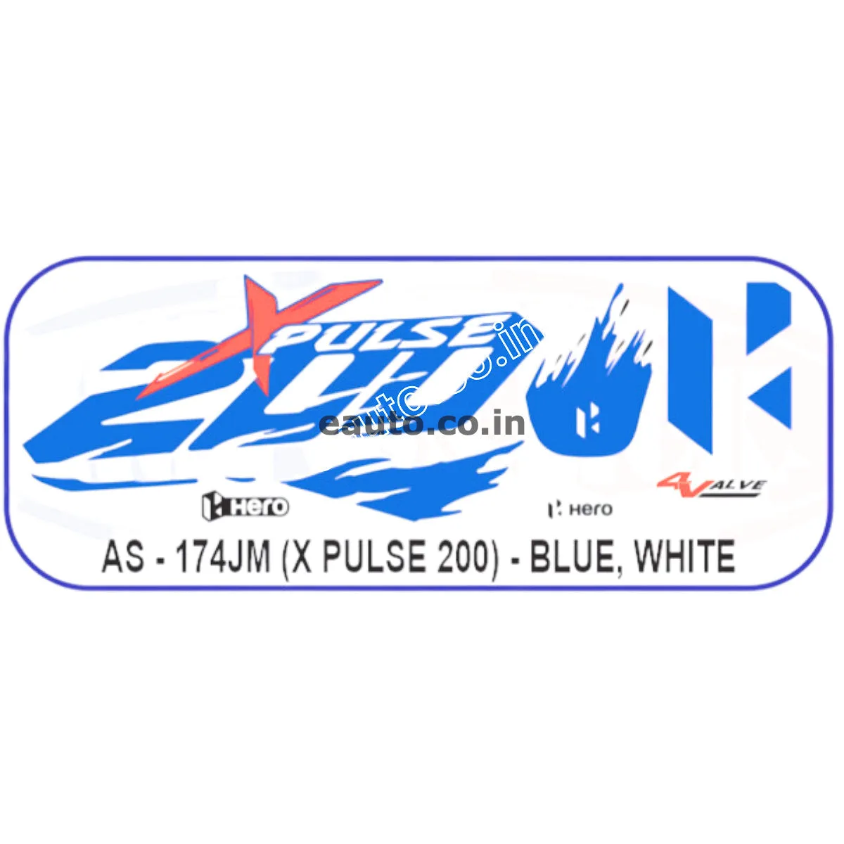 Graphics Sticker Set for Hero XPulse 200 | 4V | Blue & White Sticker | Both Sides