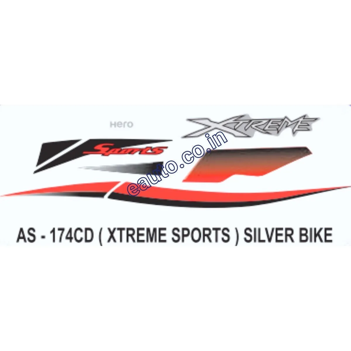 Graphics Sticker Set for Hero Xtreme Sports | Silver Vehicle | Both Sides