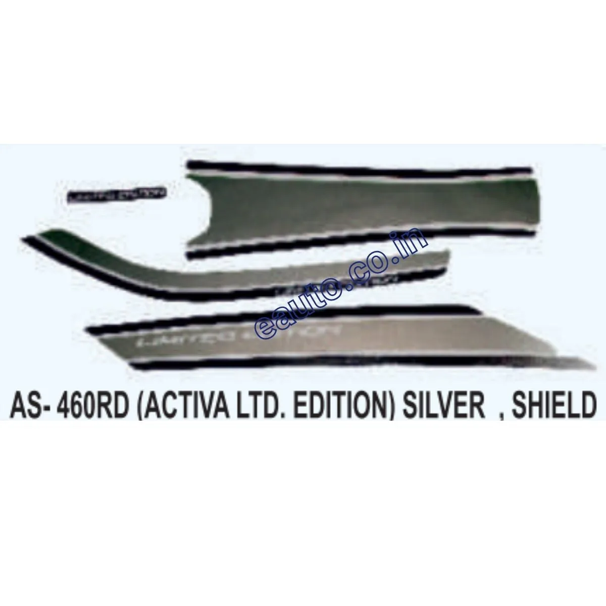 Graphics Sticker Set for Honda Activa | Limited Edition | Silver Shield Sticker | Both Sides