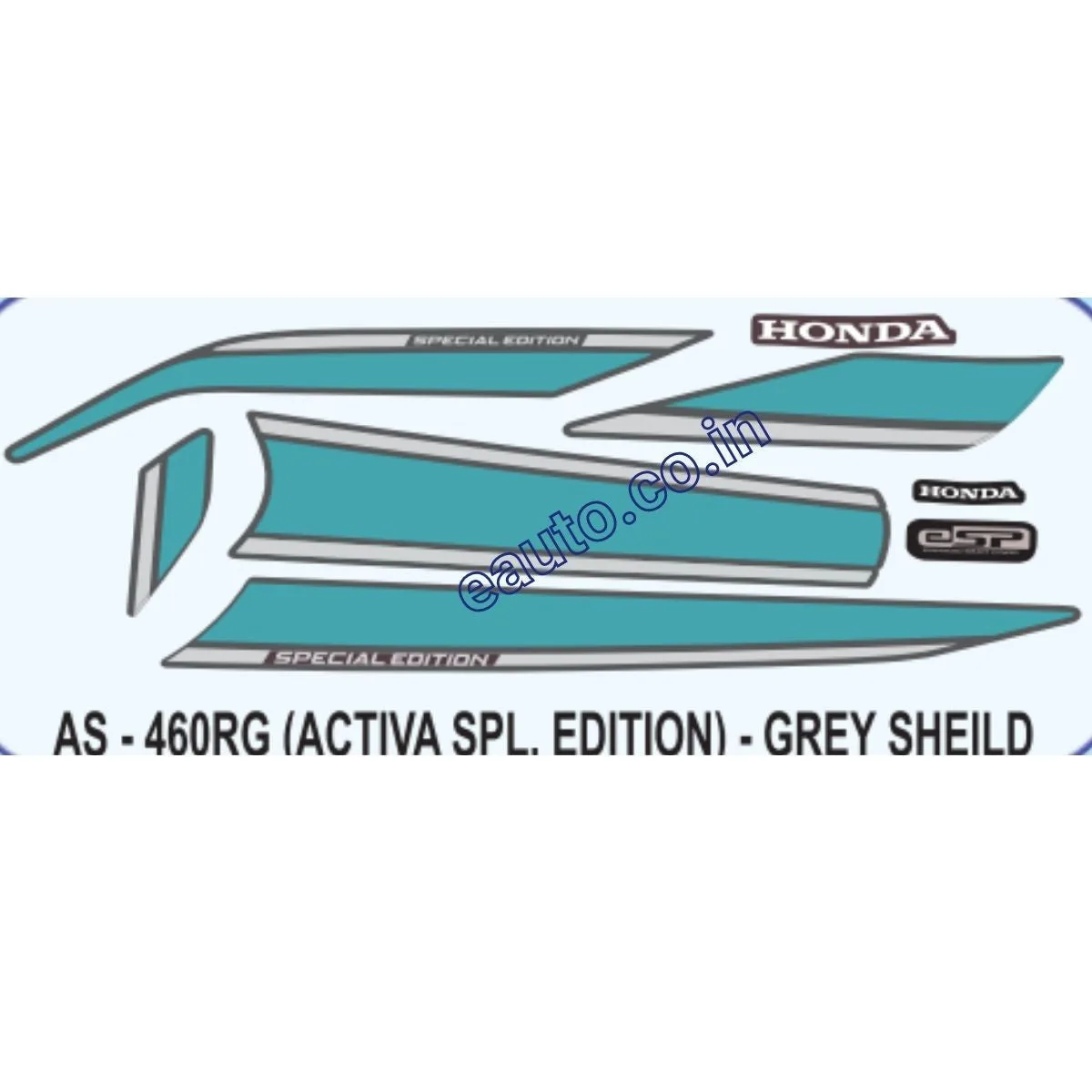Graphics Sticker Set for Honda Activa | Special Edition | Grey Vehicle | Both Sides