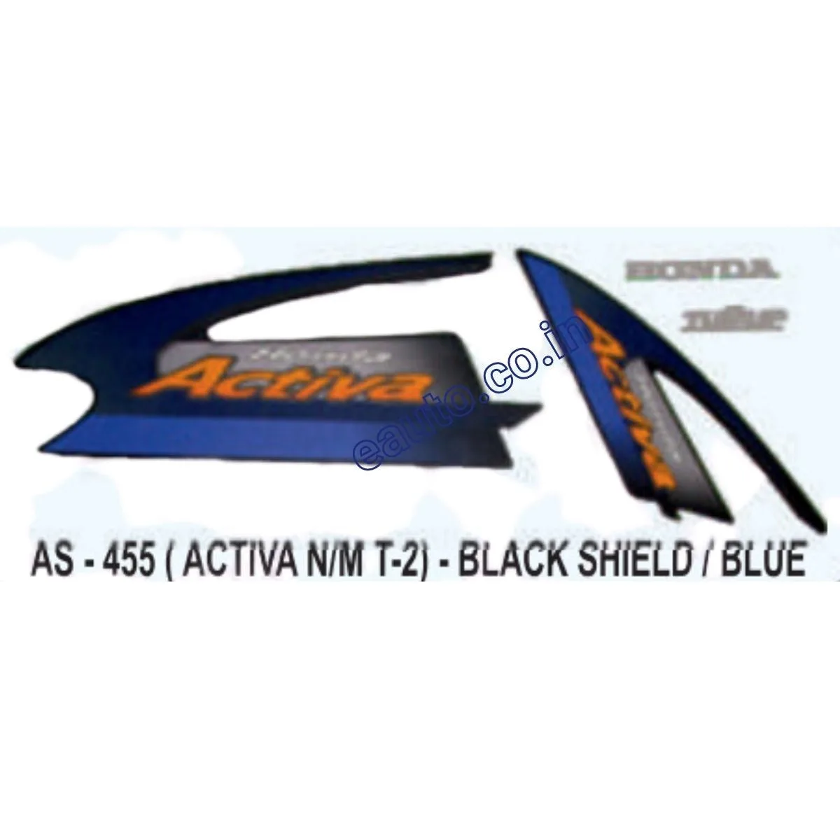 Graphics Sticker Set for Honda Activa | Type 2 | New Model | Black & Blue Sticker | Both Sides