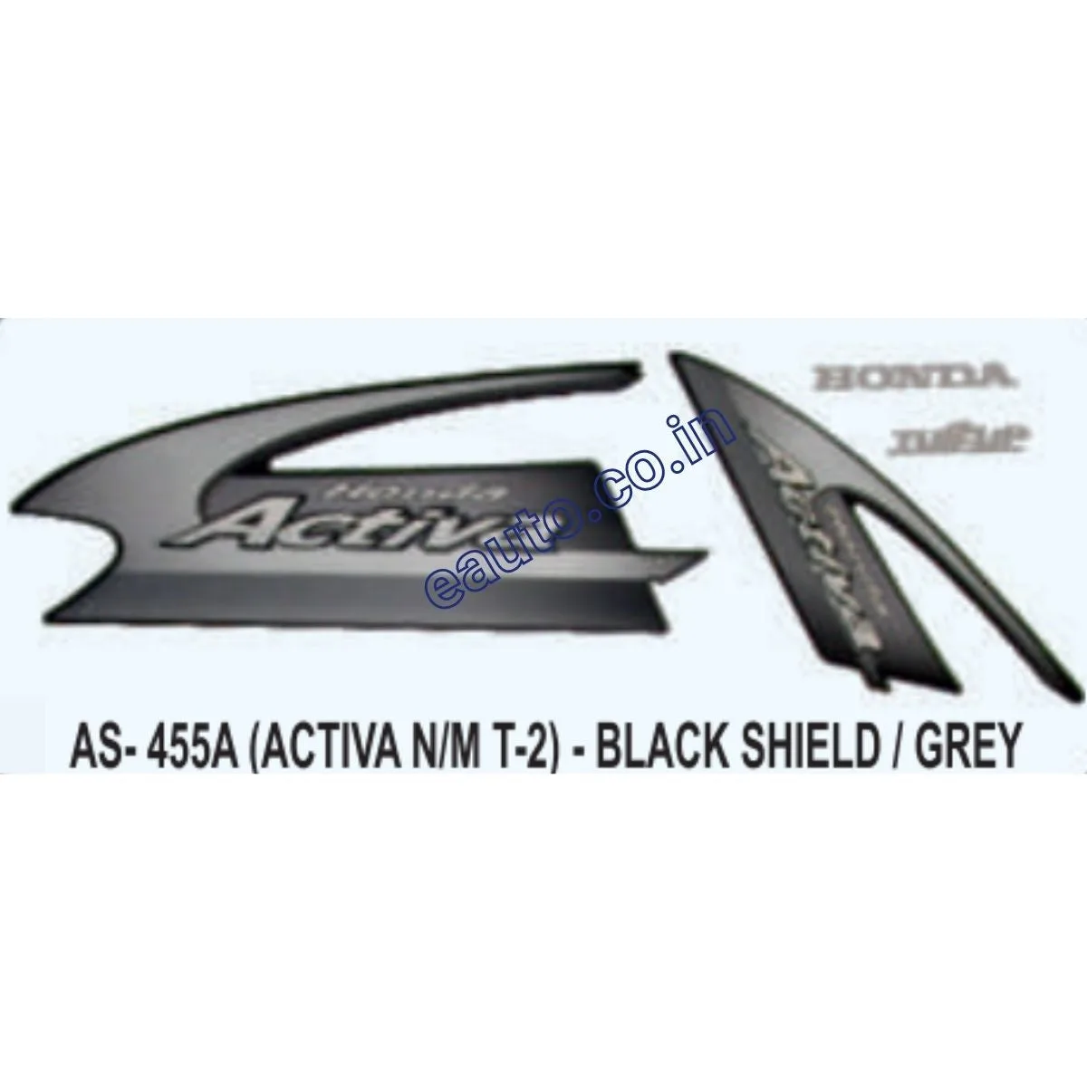 Graphics Sticker Set for Honda Activa | Type 2 | New Model | Black & Grey Sticker | Both Sides