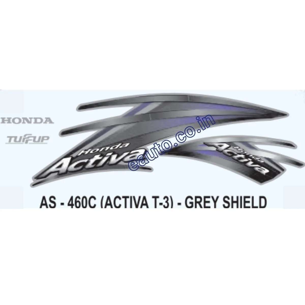 Graphics Sticker Set for Honda Activa | Type 3 | Grey Shield Sticker | Both Sides