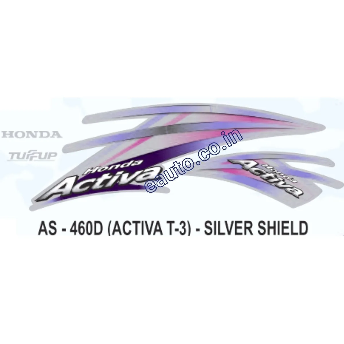 Graphics Sticker Set for Honda Activa | Type 3 | Silver Shield Sticker | Both Sides