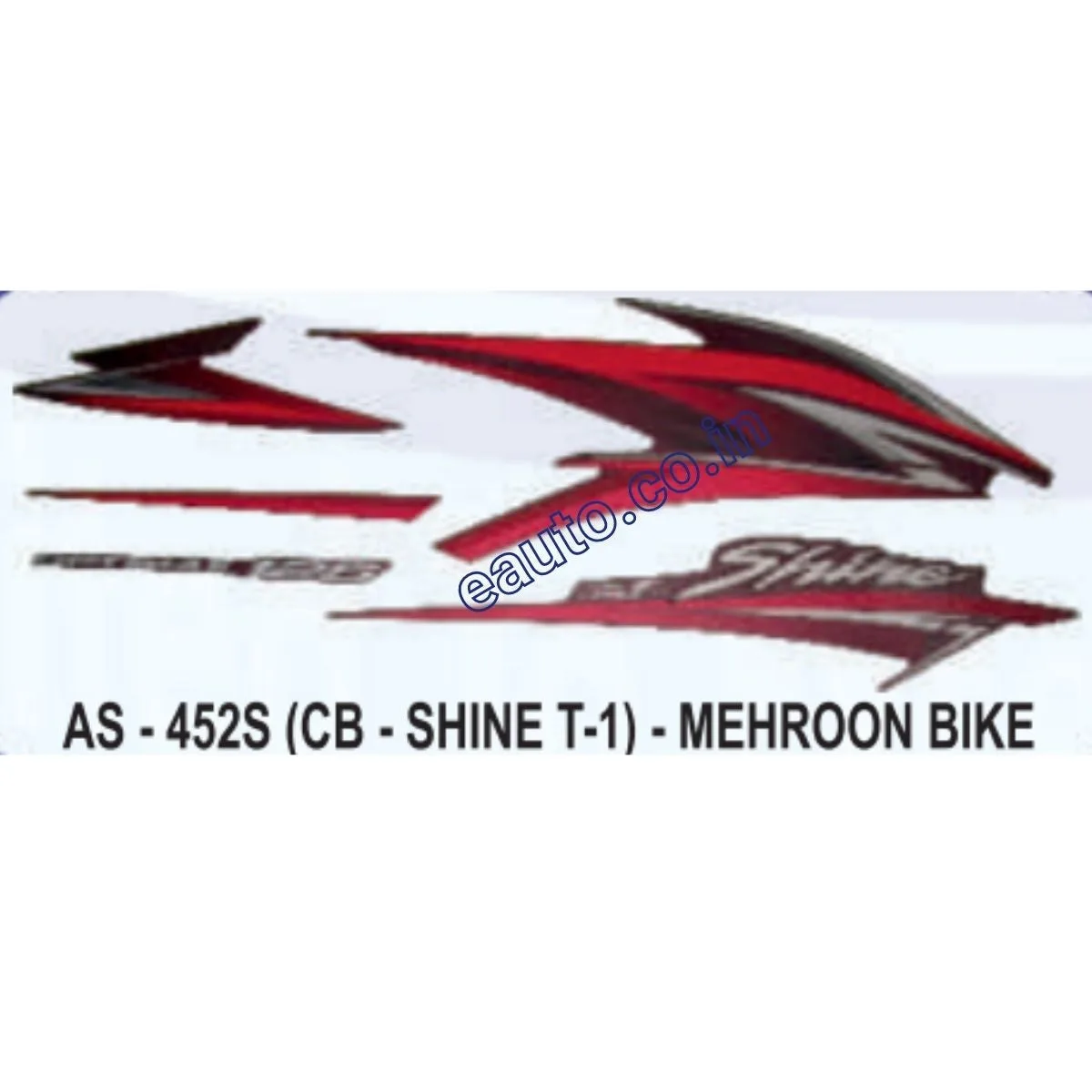 Graphics Sticker Set for Honda CB Shine | Type 1 | Mehroon Vehicle | Both Sides