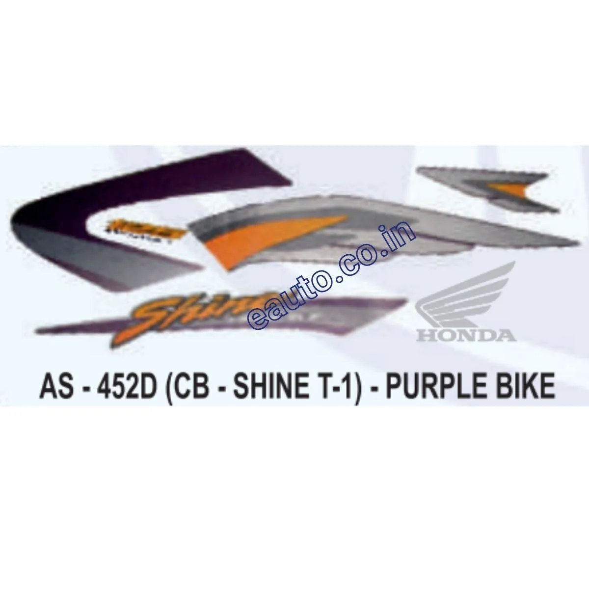 Graphics Sticker Set for Honda CB Shine | Type 1 | Purple Vehicle | Both Sides