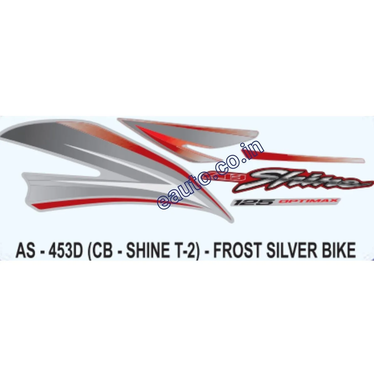 Graphics Sticker Set for Honda CB Shine | Type 2 | Frost Silver Vehicle | Both Sides