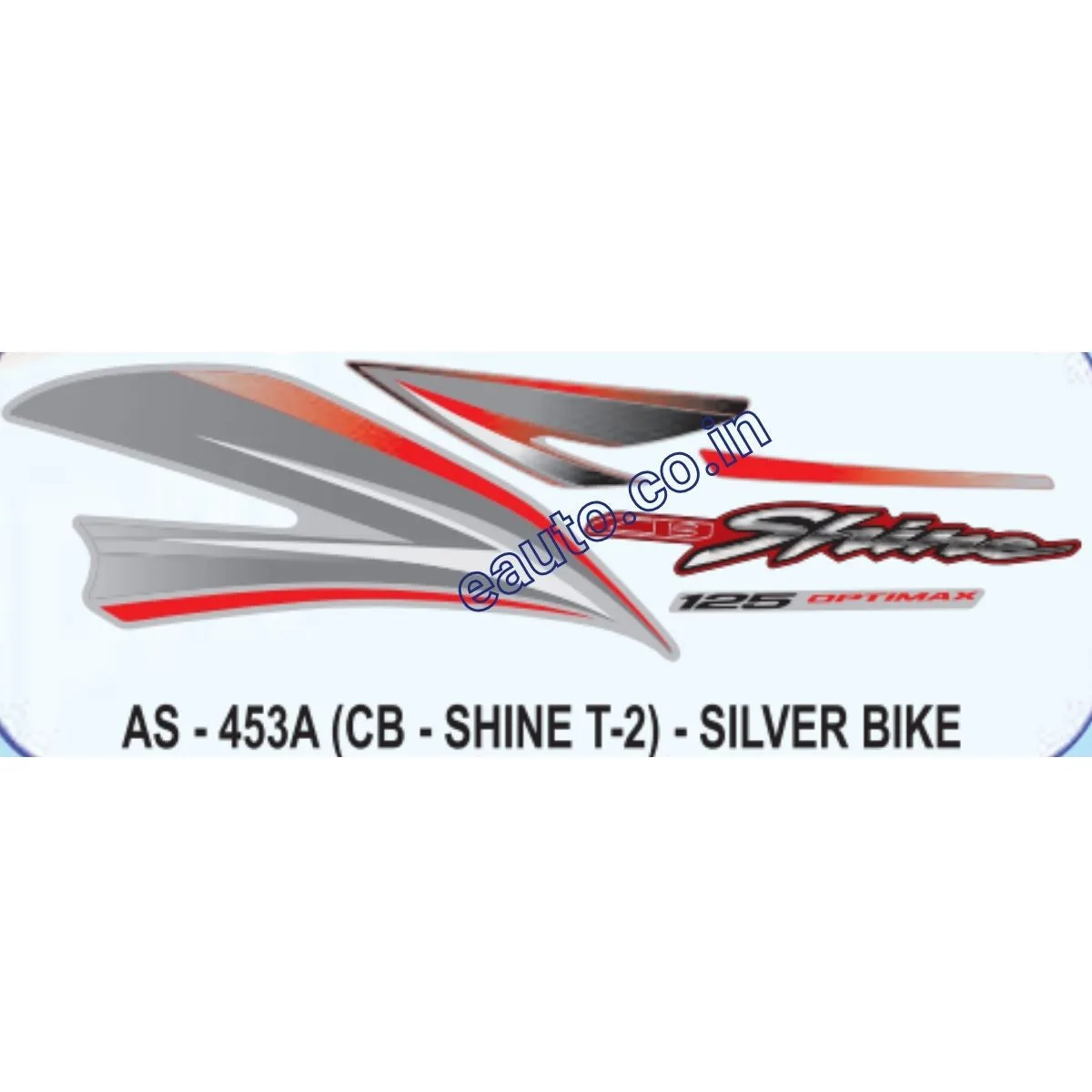 Graphics Sticker Set for Honda CB Shine | Type 2 | Silver Vehicle | Both Sides