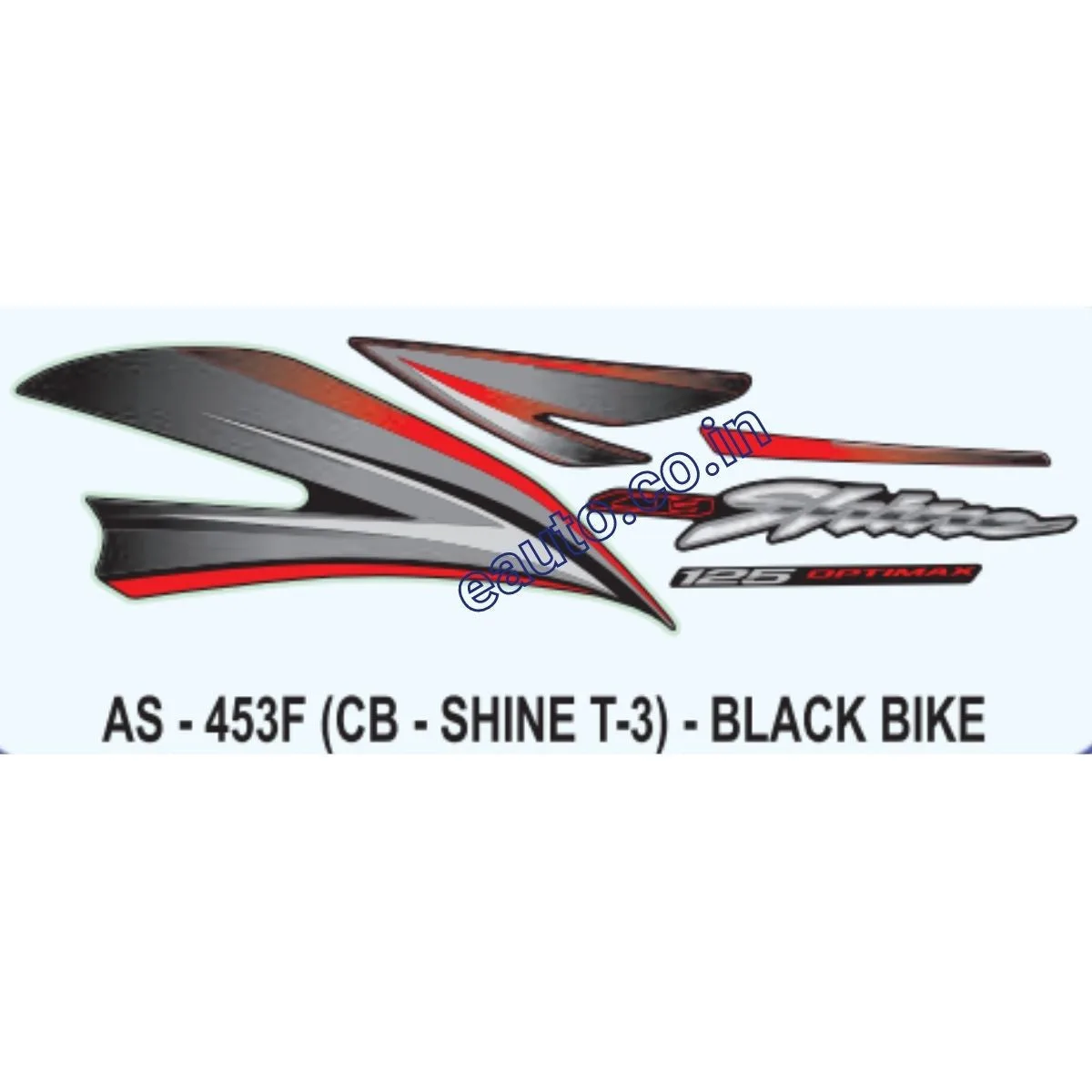 Graphics Sticker Set for Honda CB Shine | Type 3 | Black Vehicle | Both Sides