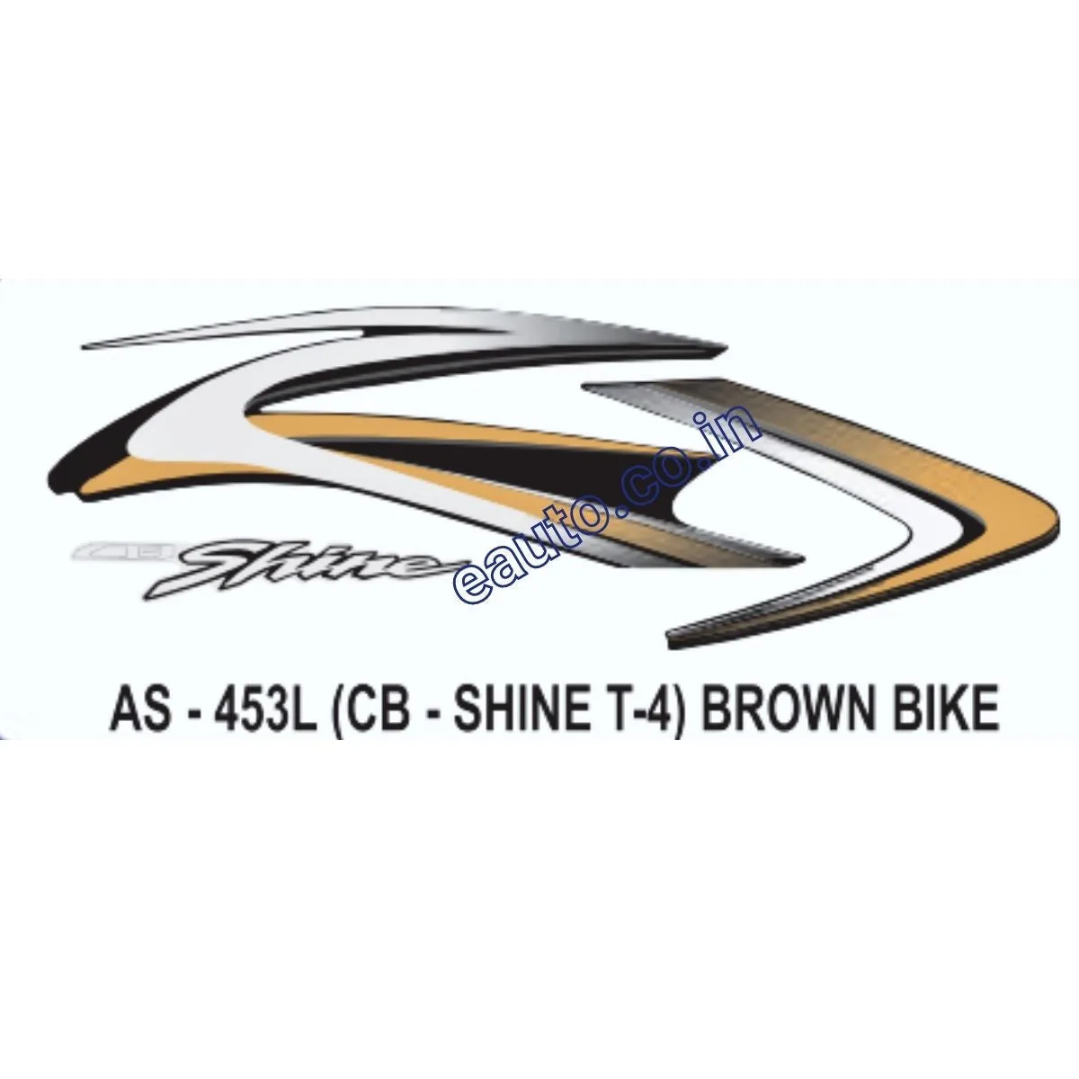 Graphics Sticker Set for Honda CB Shine | Type 4 | Brown Vehicle | Both Sides
