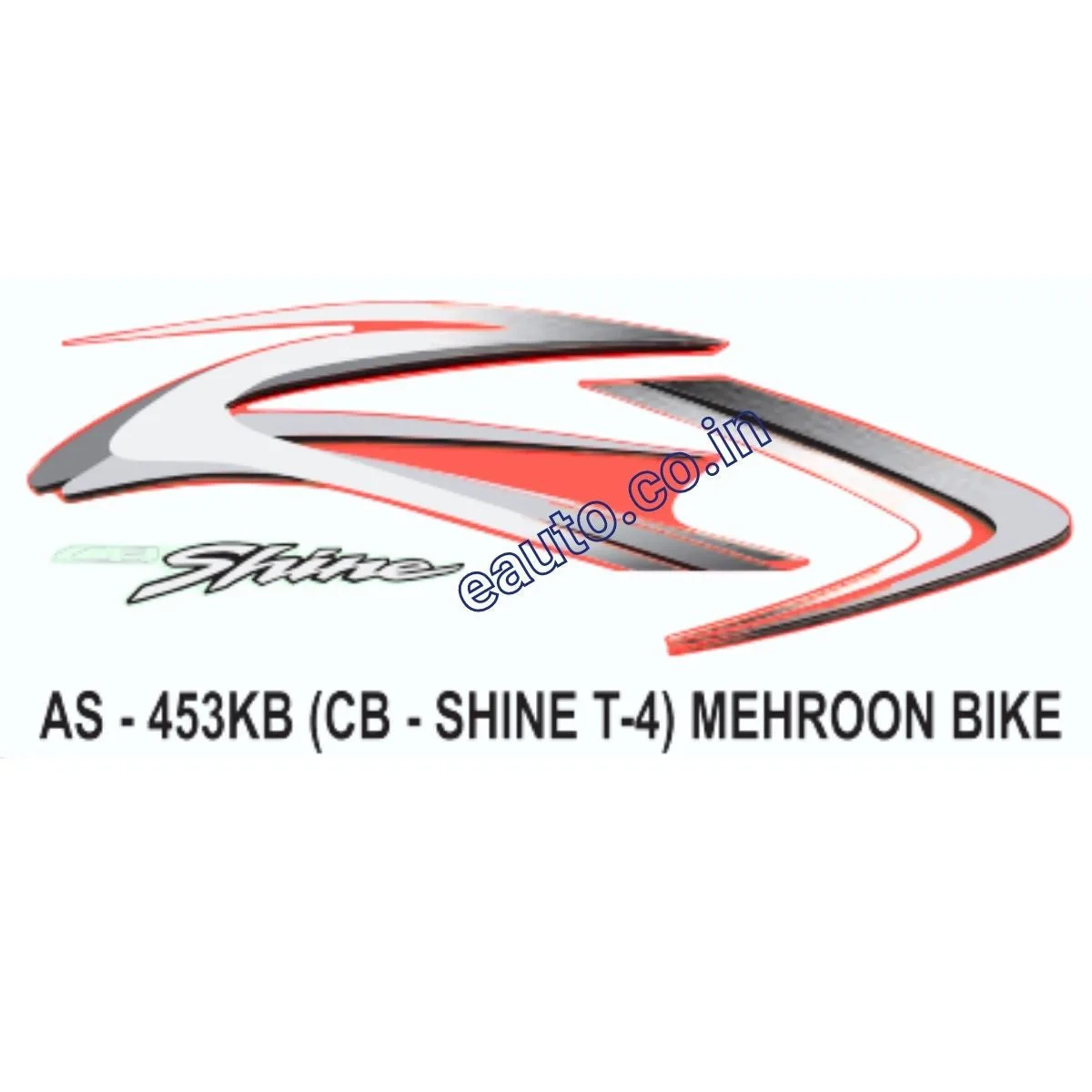 Graphics Sticker Set for Honda CB Shine | Type 4 | Mehroon Vehicle | Both Sides