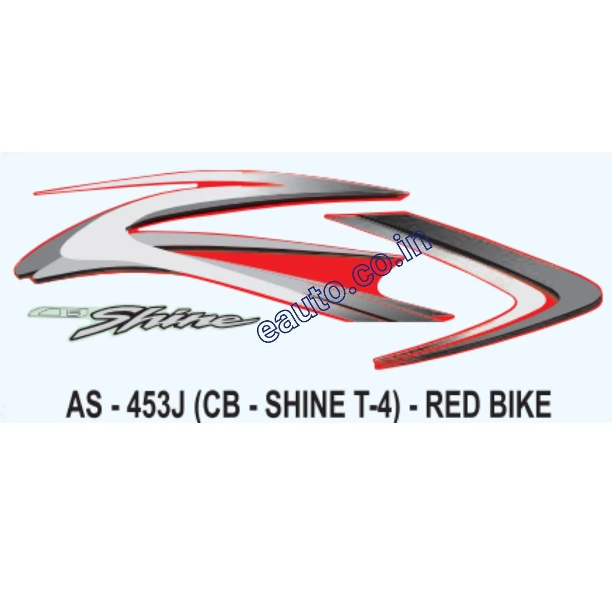 Graphics Sticker Set for Honda CB Shine | Type 4 | Red Vehicle | Both Sides