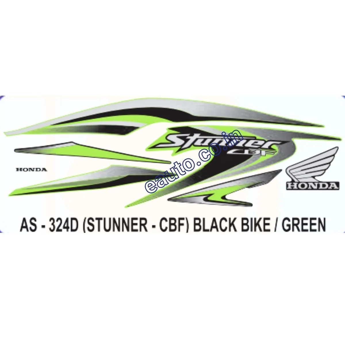 Graphics Sticker Set for Honda CBF Stunner | Black Vehicle | Green Sticker | Both Sides
