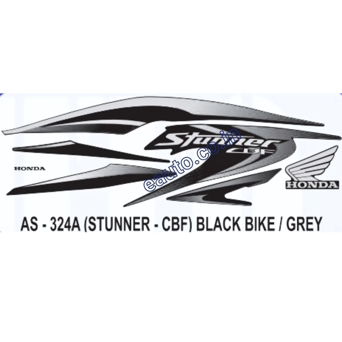 Graphics Sticker Set for Honda CBF Stunner | Black Vehicle | Grey Sticker | Both Sides