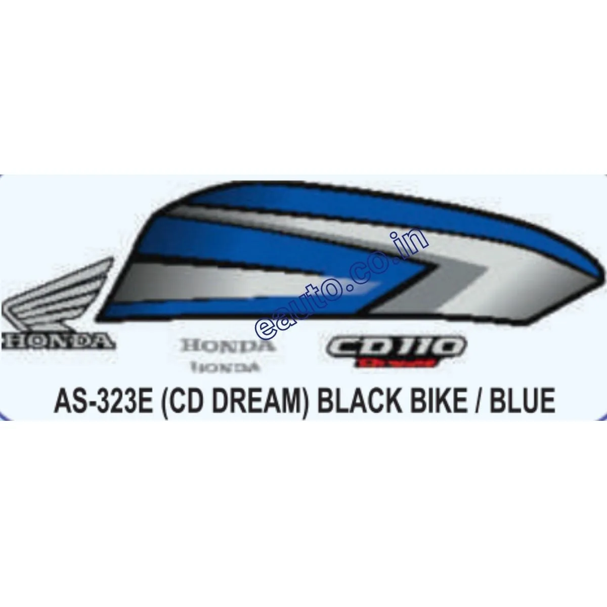 Graphics Sticker Set for Honda CD 110 Dream | Black Vehicle | Blue Sticker | Both Sides