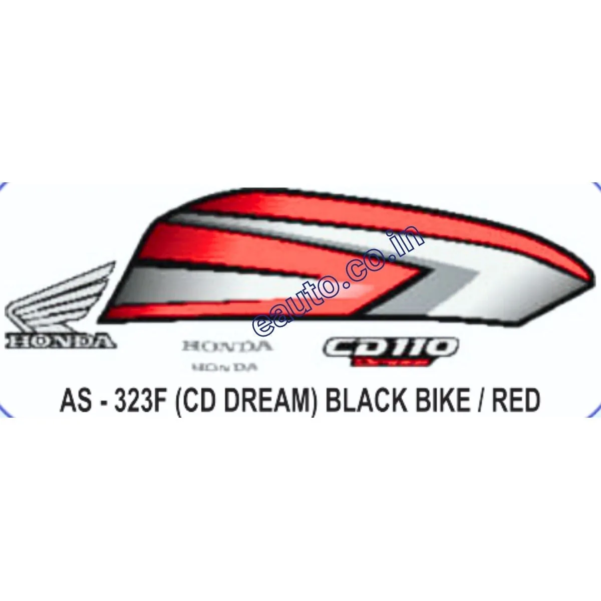 Graphics Sticker Set for Honda CD 110 Dream | Black Vehicle | Red Sticker | Both Sides