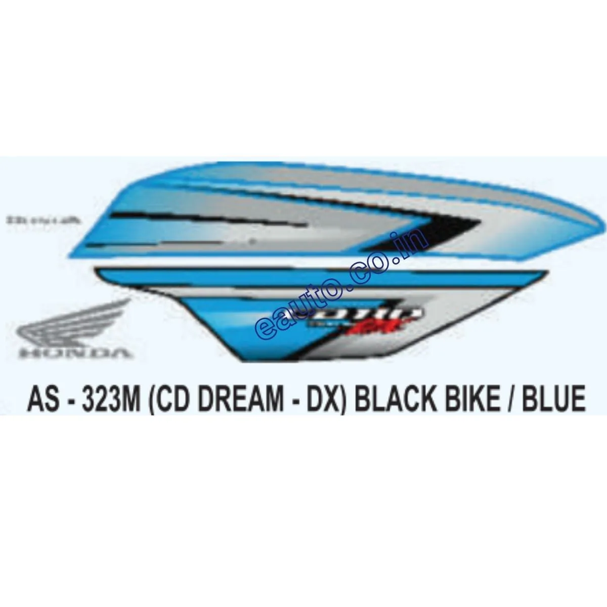 Graphics Sticker Set for Honda CD 110 Dream DX | Black Vehicle | Blue Sticker | Both Sides