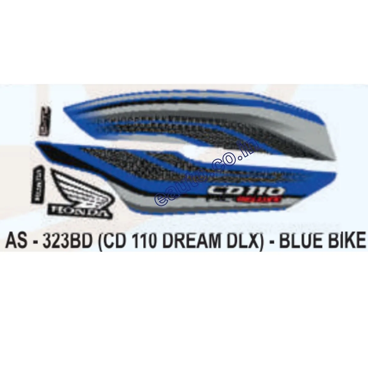 Graphics Sticker Set for Honda CD Dream 110 DLX | Blue Vehicle | Both Sides