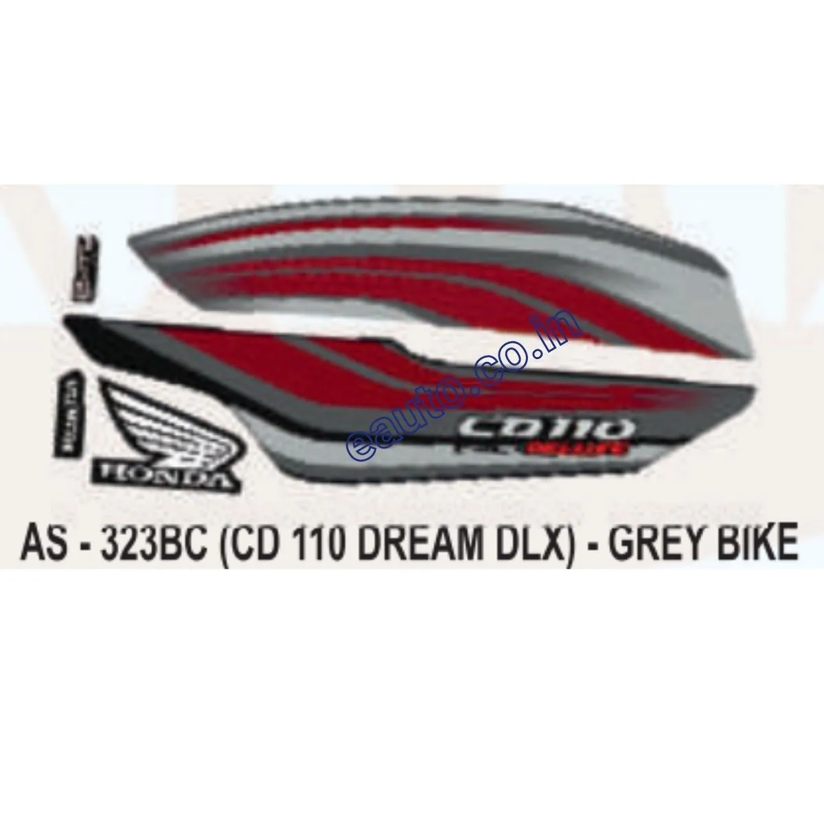 Graphics Sticker Set for Honda CD Dream 110 DLX | Grey Vehicle | Both Sides