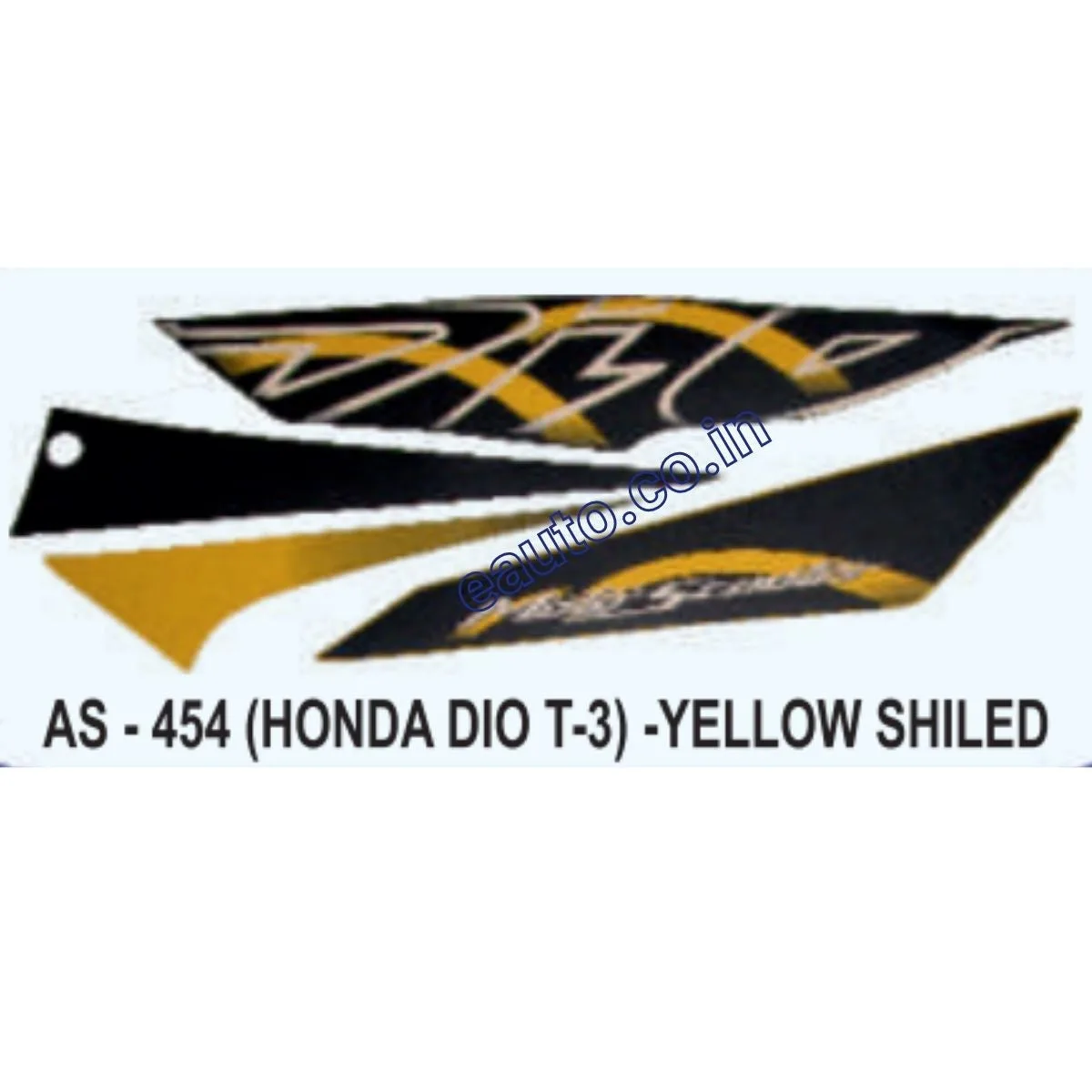 Graphics Sticker Set for Honda Dio | Type 3 | Yellow Sticker | Both Sides