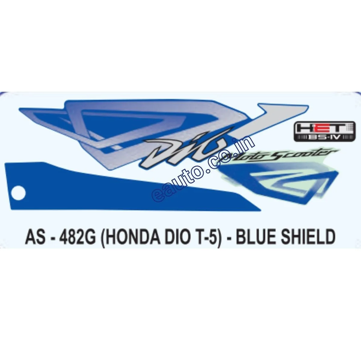 Graphics Sticker Set for Honda Dio | Type 5 | Blue Sticker | Both Sides