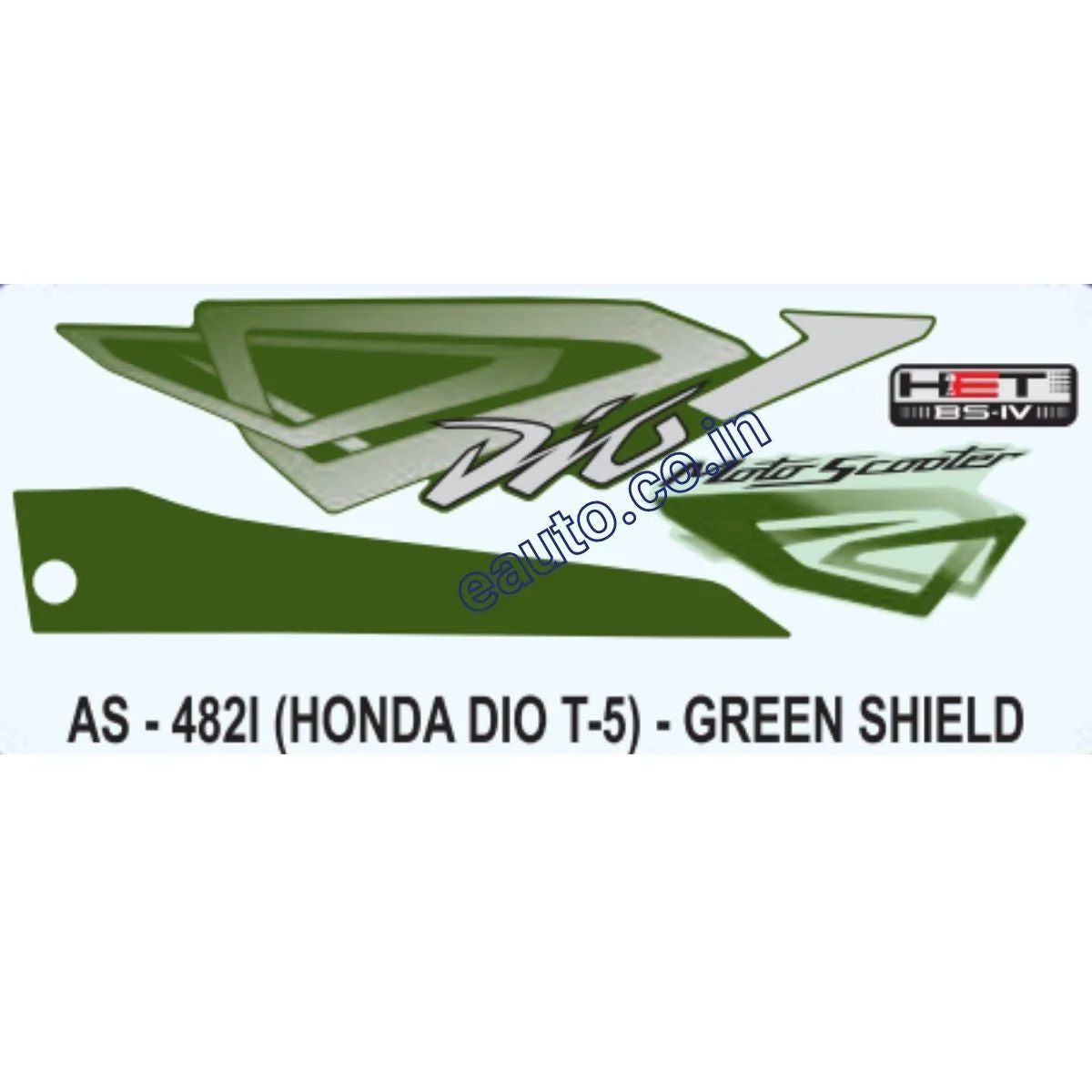 Graphics Sticker Set for Honda Dio | Type 5 | Green Sticker | Both Sides