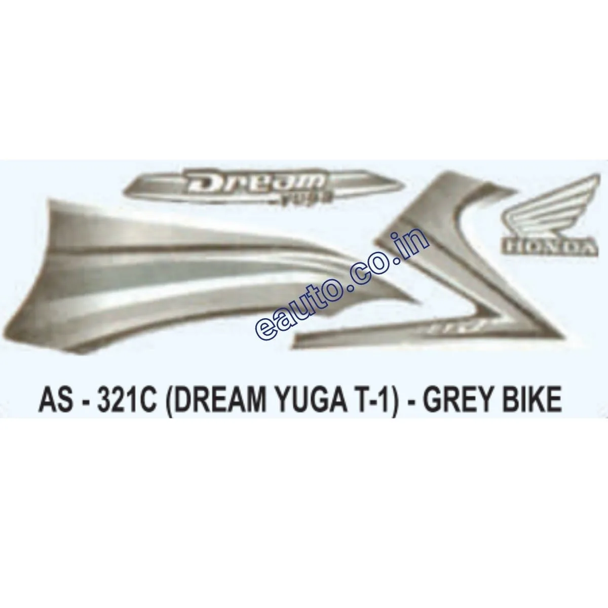 Graphics Sticker Set for Honda Dream Yuga 110 | Type 1 | Grey Vehicle | Both Sides