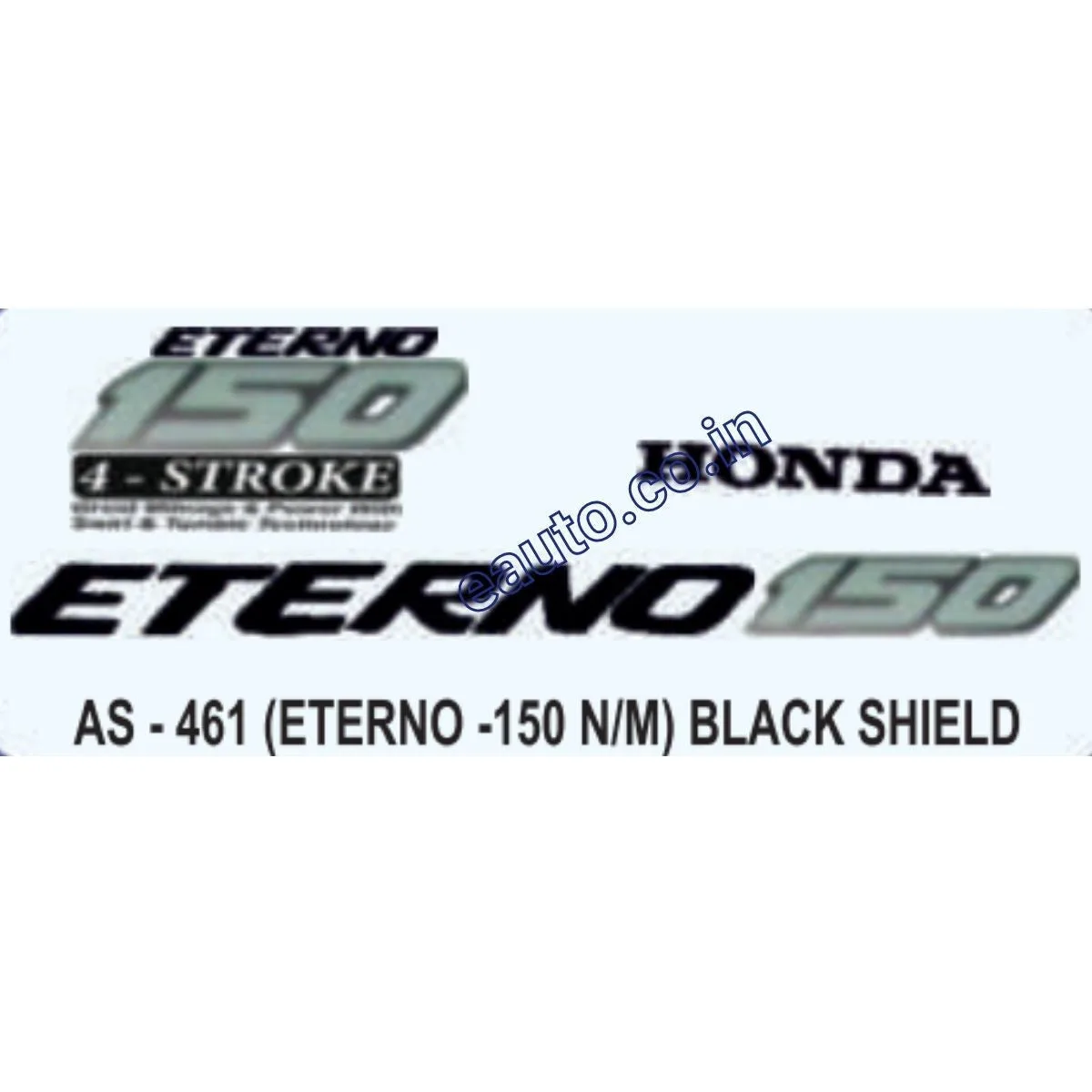 Graphics Sticker Set for Honda Eterno 150 | New Model | Black Sticker | Both Sides