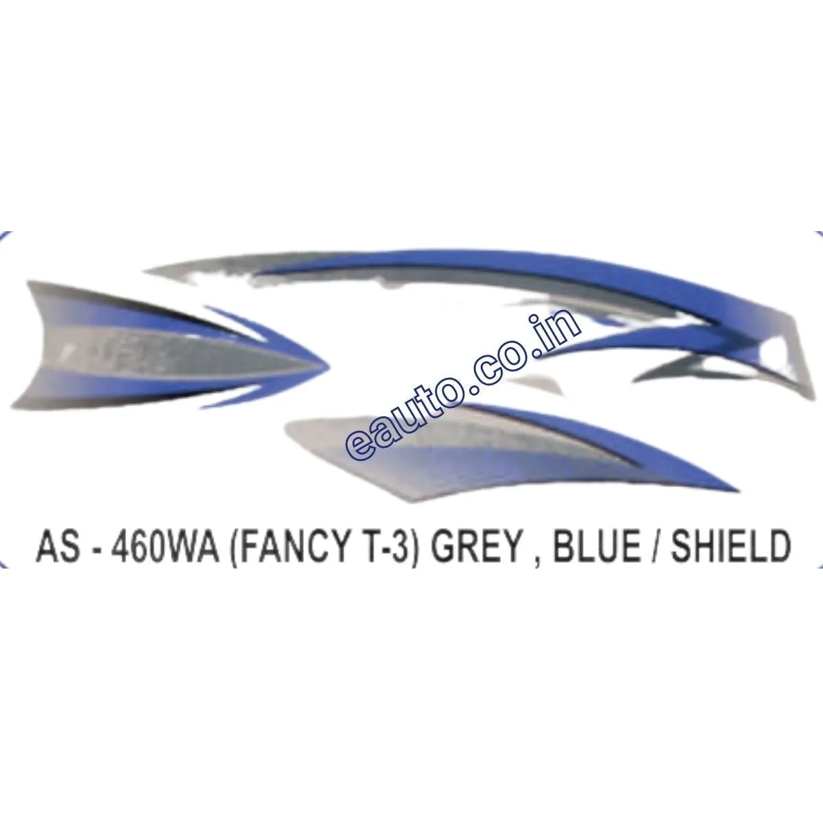 Graphics Sticker Set for Honda Fancy | Type 3 | Grey & Blue Sticker | Both Sides