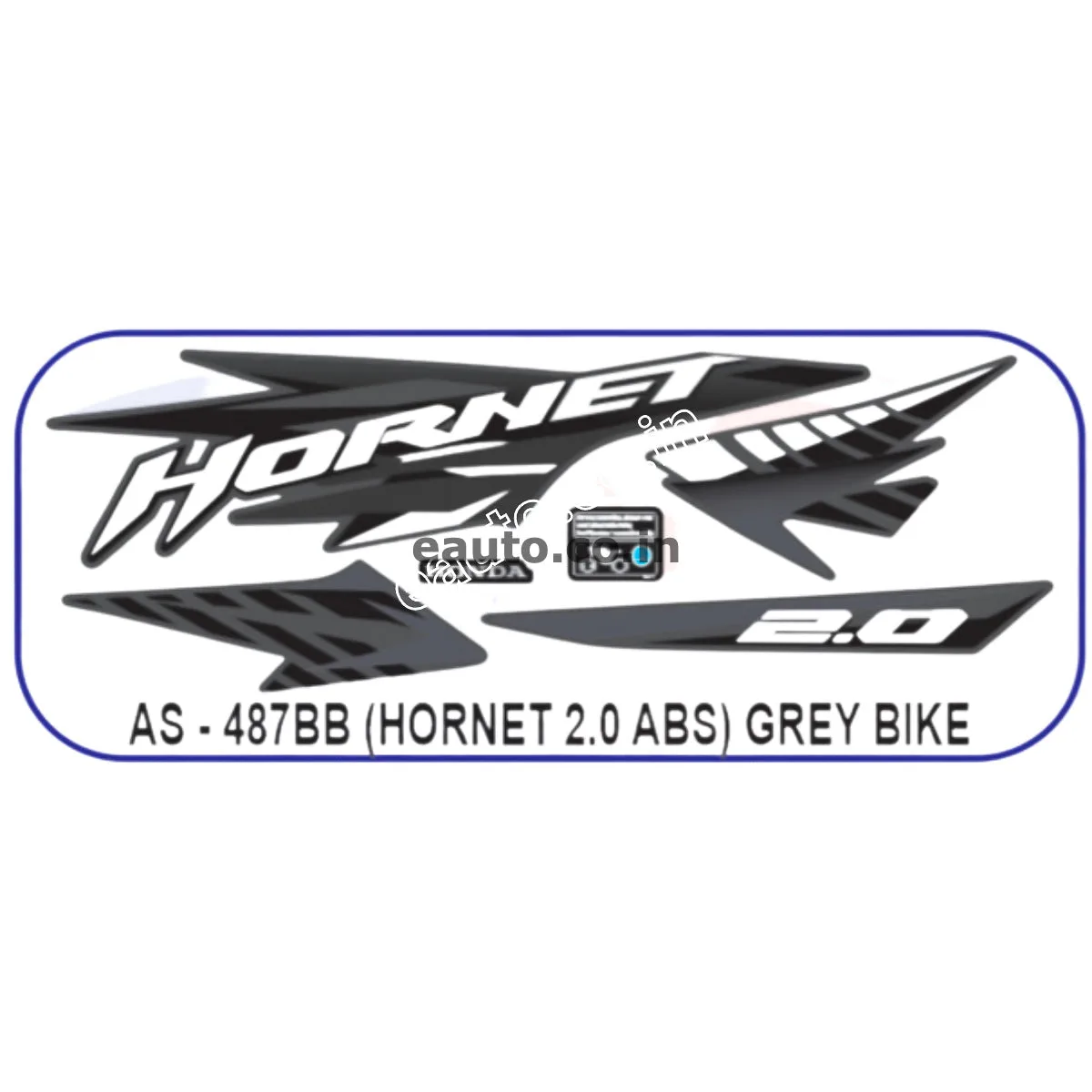 Graphics Sticker Set for Honda Hornet 2.0 | ABS | Grey Vehicle | Both Sides